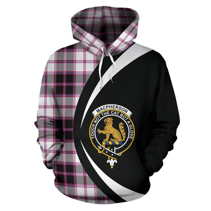 Printivon Macpherson Hunting Modern Tartan Crest Hoodie Circle Style