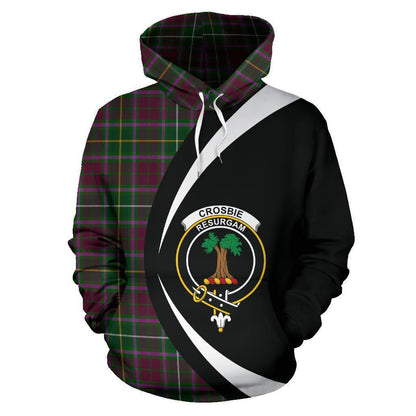 Printivon Crosbie Tartan Crest Hoodie Circle Style