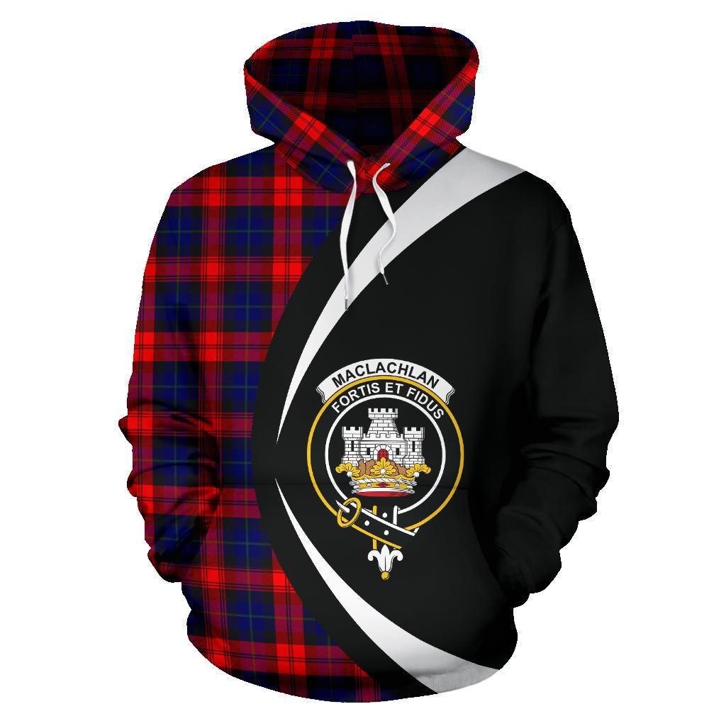 Printivon Maclachlan Modern Tartan Crest Hoodie Circle Style