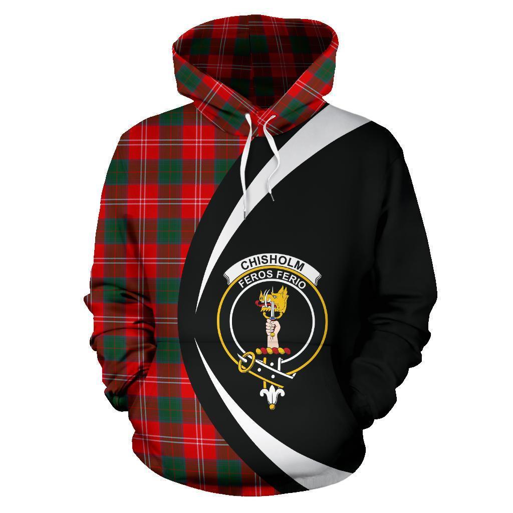 Printivon Chisholm Modern Tartan Crest Hoodie Circle Style