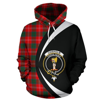 Printivon Chisholm Modern Tartan Crest Hoodie Circle Style