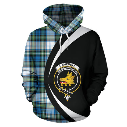 Printivon Campbell Faded Tartan Crest Hoodie Circle Style
