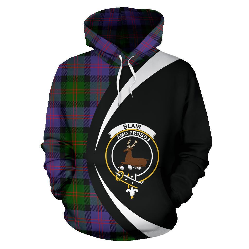Printivon Blair Modern Tartan Crest Hoodie Circle Style