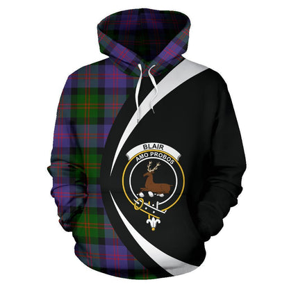 Printivon Blair Modern Tartan Crest Hoodie Circle Style