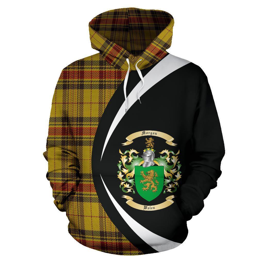 Printivon Morgan Of Wales Tartan Crest Hoodie Circle Style