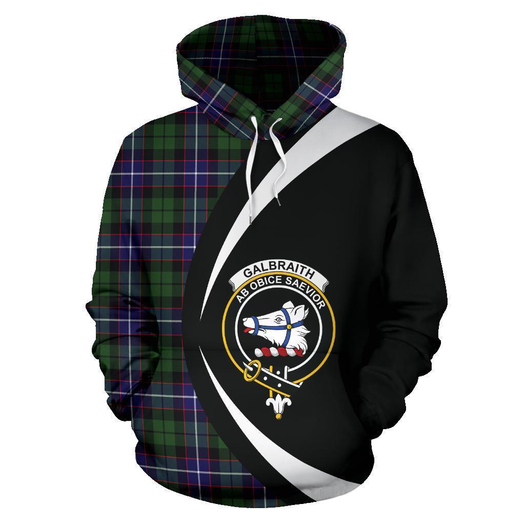Printivon Galbraith Modern Tartan Crest Hoodie Circle Style