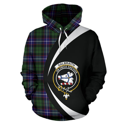 Printivon Galbraith Modern Tartan Crest Hoodie Circle Style