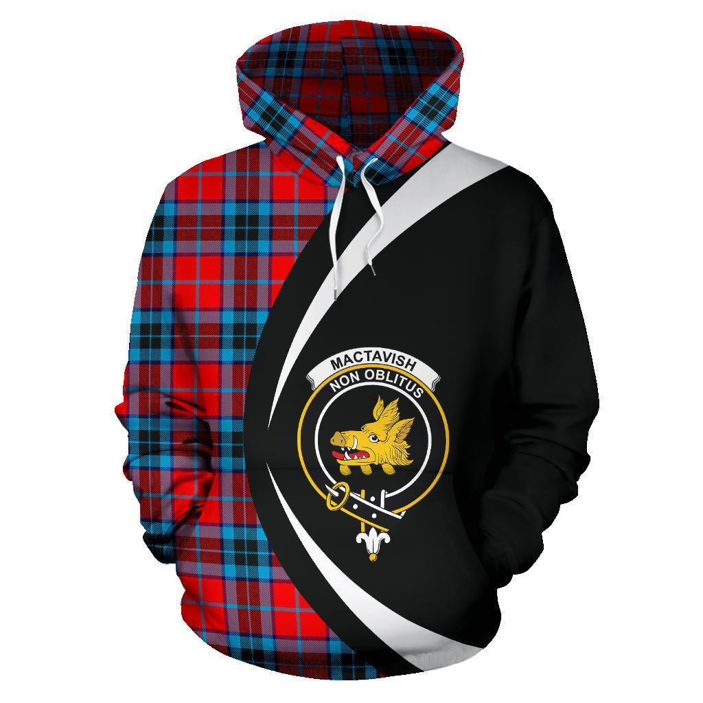 Printivon Mactavish Modern Tartan Crest Hoodie Circle Style