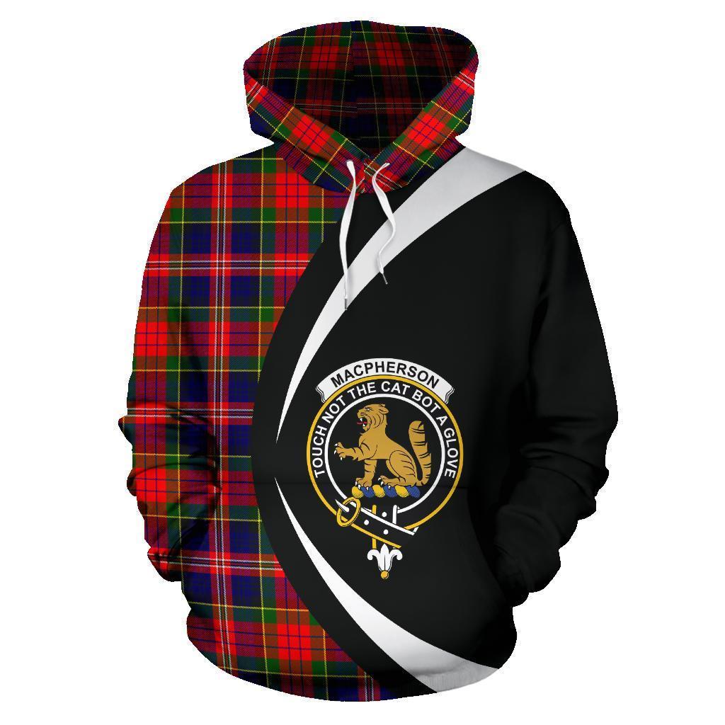 Printivon Macpherson Modern Tartan Crest Hoodie Circle Style