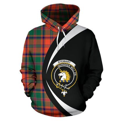 Printivon Stewart Of Appin Ancient Tartan Crest Hoodie Circle Style
