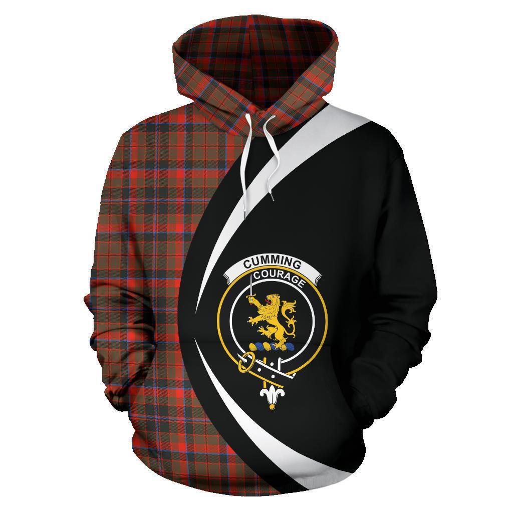Printivon Cumming Hunting Weathered Tartan Crest Hoodie Circle Style