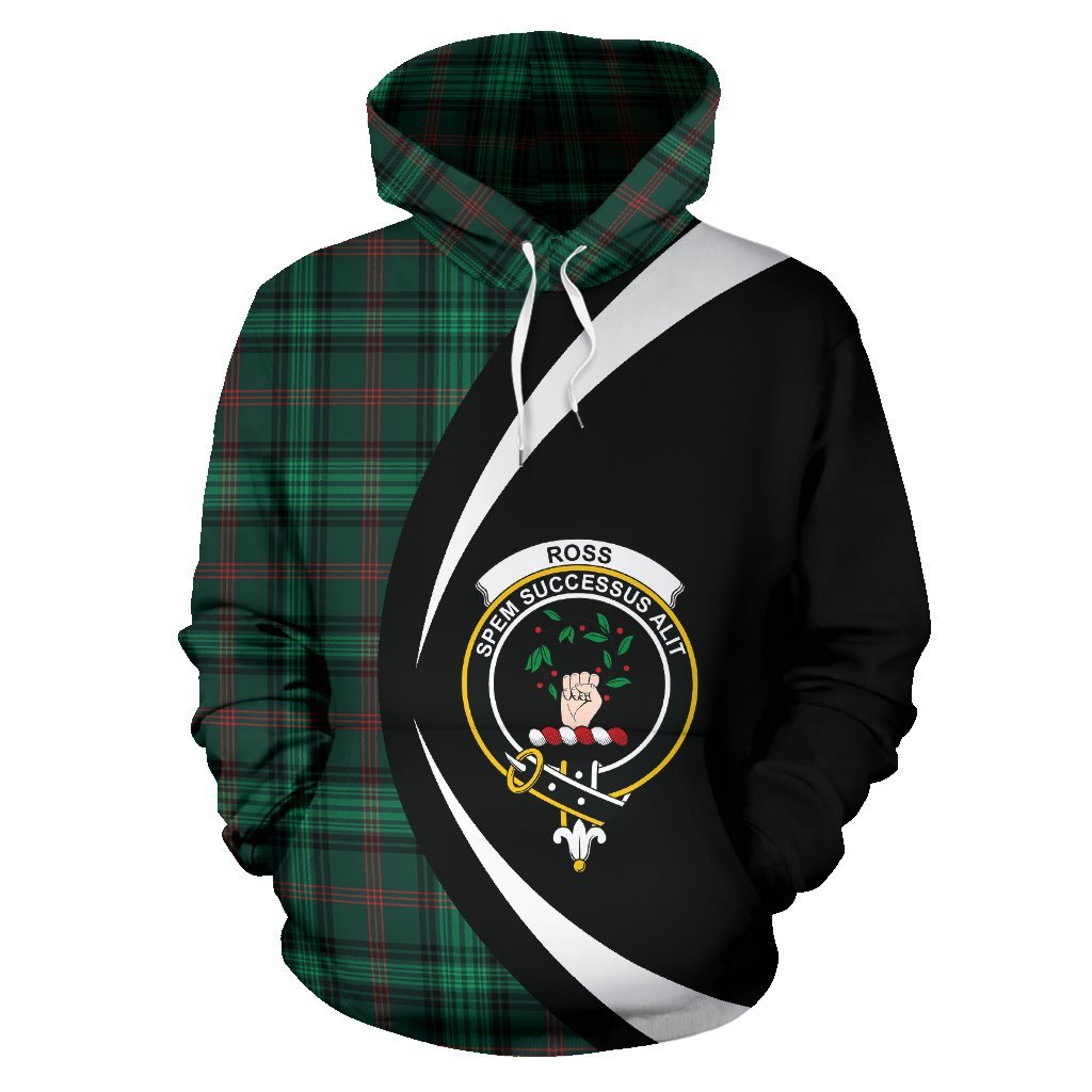 Printivon Ross Hunting Modern Tartan Crest Hoodie Circle Style