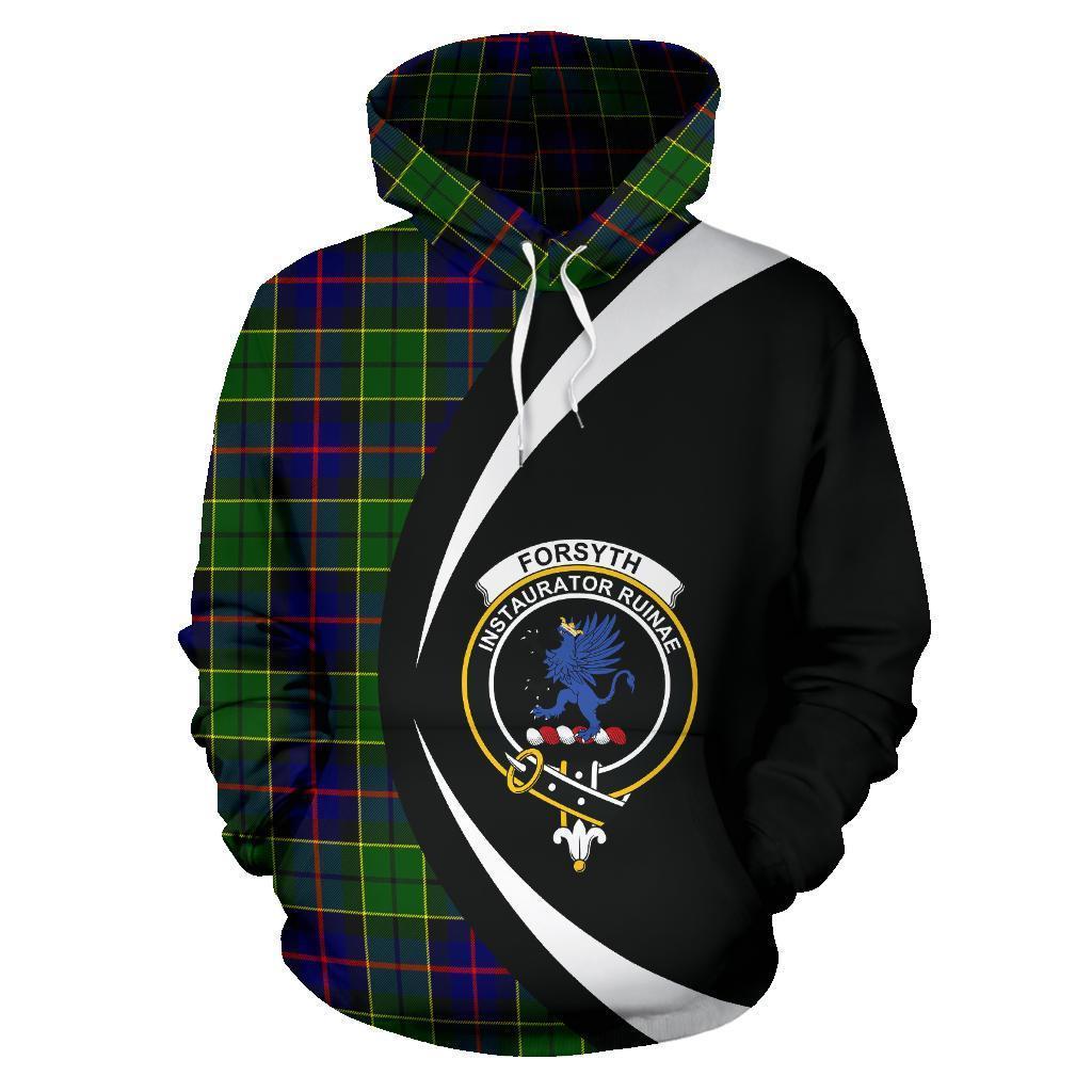 Printivon Forsyth Modern Tartan Crest Hoodie Circle Style
