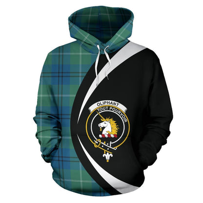 Printivon Oliphant Ancient Tartan Crest Hoodie Circle Style
