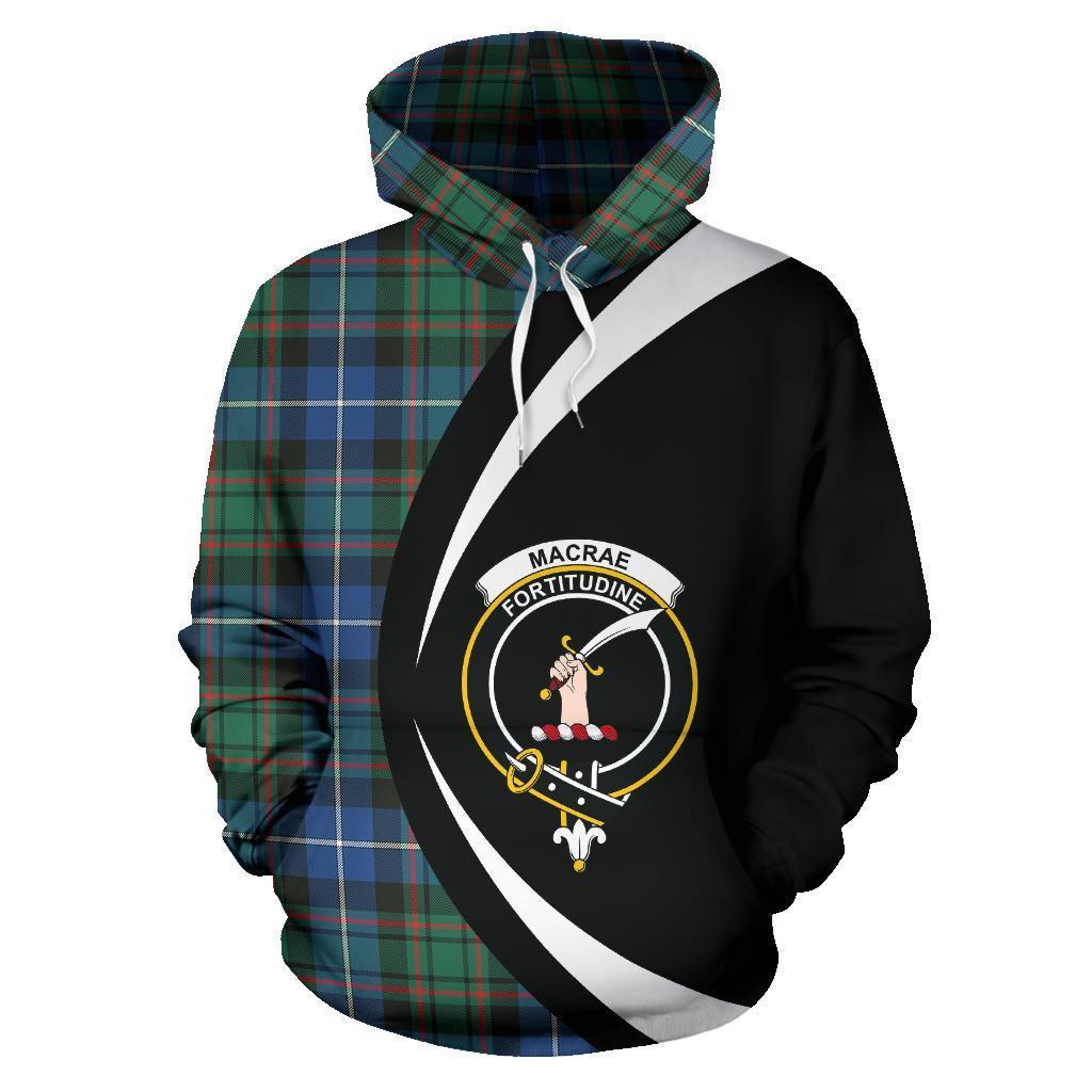 Printivon Macrae Hunting Ancient Tartan Crest Hoodie Circle Style