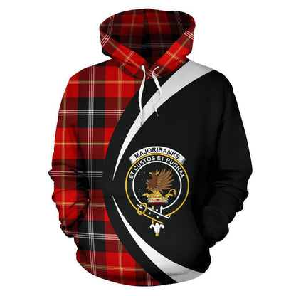 Printivon Marjoribanks Tartan Crest Hoodie Circle Style