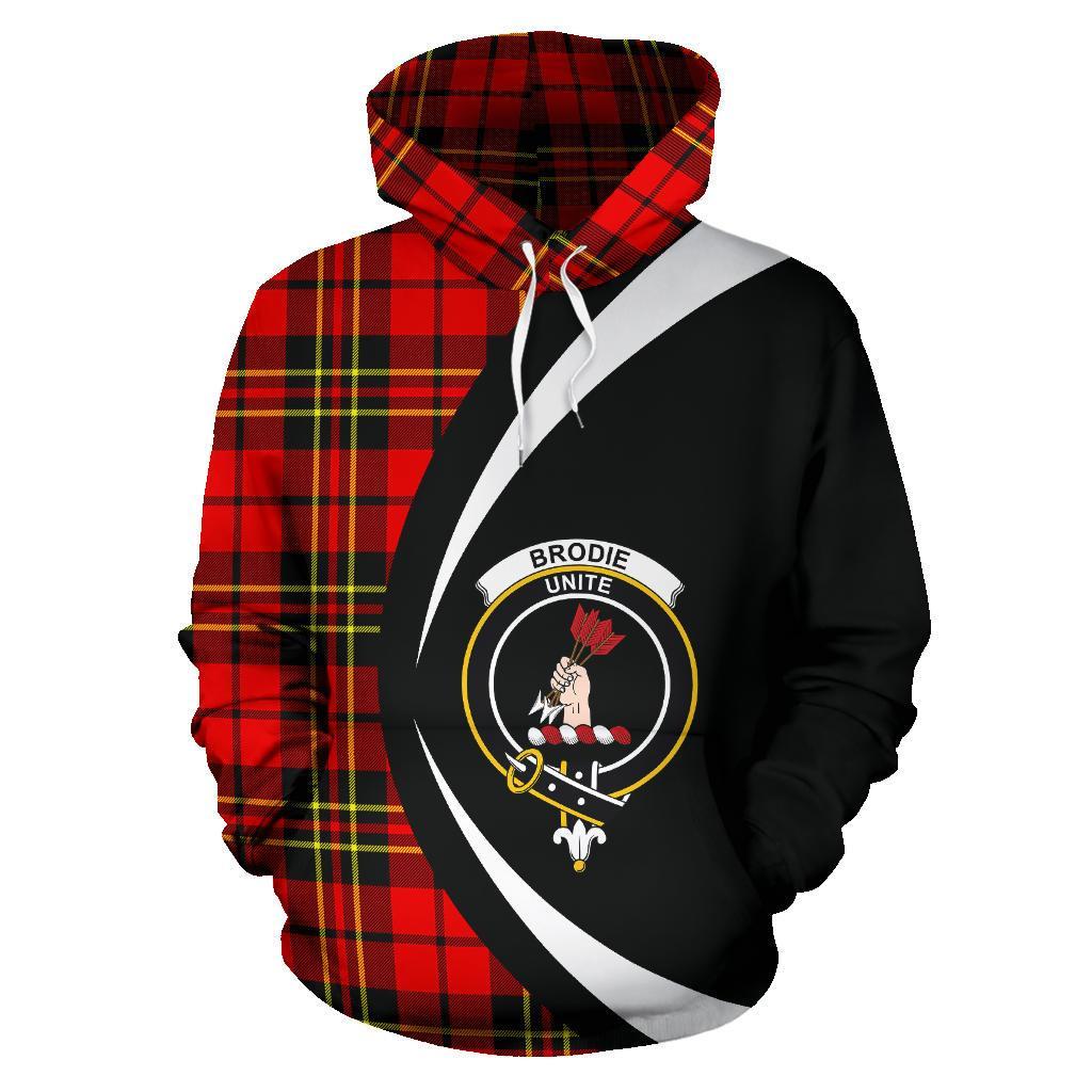 Printivon Brodie Modern Tartan Crest Hoodie Circle Style