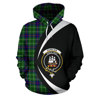 Printivon Duncan Modern Tartan Crest Hoodie Circle Style