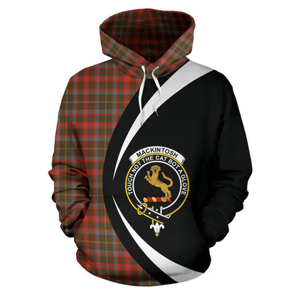 Printivon Mackintosh Hunting Weathered Tartan Crest Hoodie Circle Style