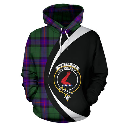 Printivon Armstrong Modern Tartan Crest Hoodie Circle Style