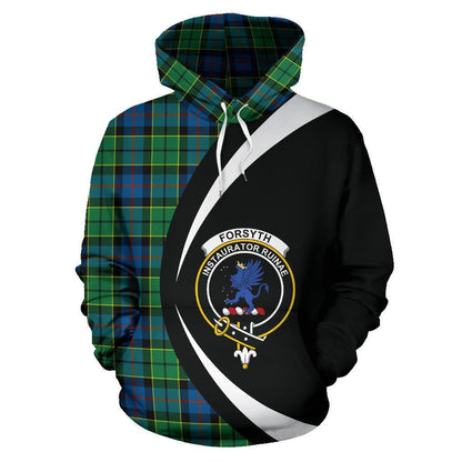 Printivon Forsyth Ancient Tartan Crest Hoodie Circle Style