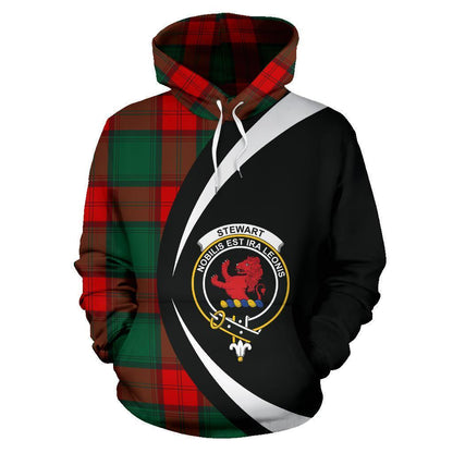 Printivon Stewart Atholl Modern Tartan Crest Hoodie Circle Style