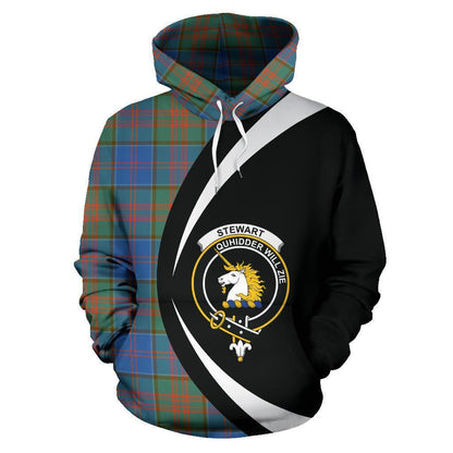 Printivon Stewart Of Appin Hunting Ancient Tartan Crest Hoodie Circle Style