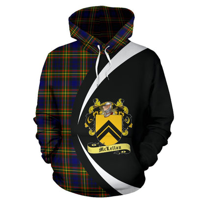 Printivon Mclellan Modern Tartan Crest Hoodie Circle Style