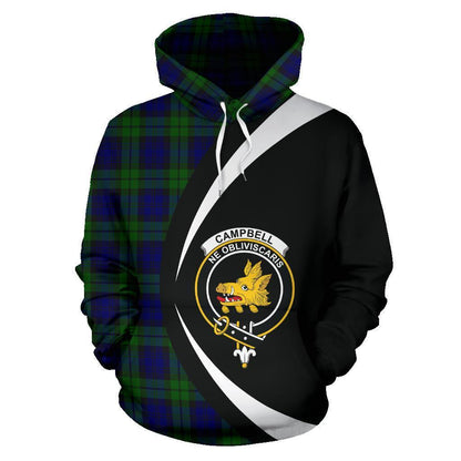 Printivon Campbell Modern Tartan Crest Hoodie Circle Style