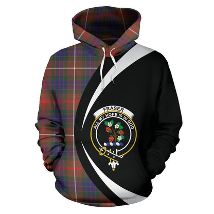 Printivon Fraser Hunting Modern Tartan Crest Hoodie Circle Style