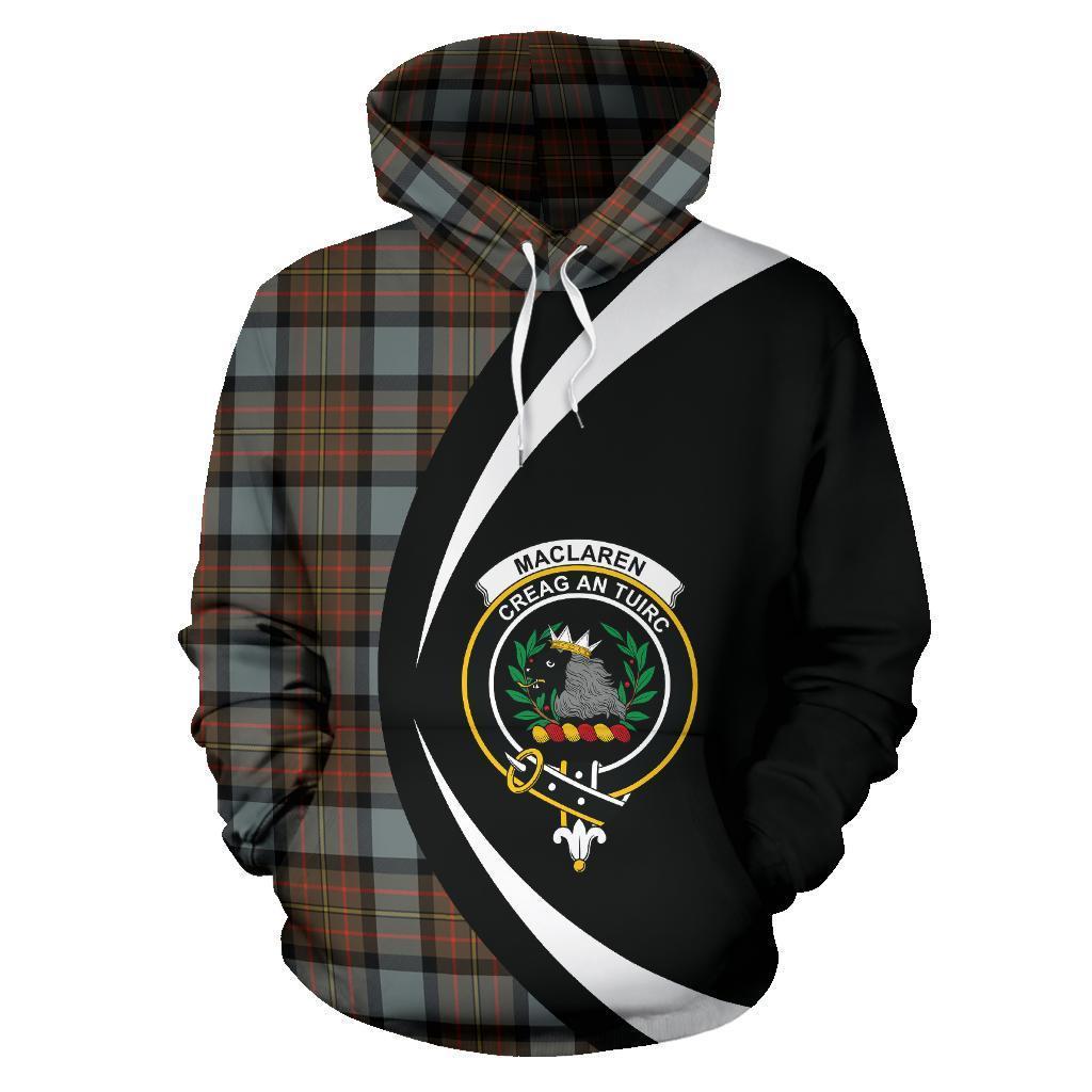 Printivon Maclaren Weathered Tartan Crest Hoodie Circle Style