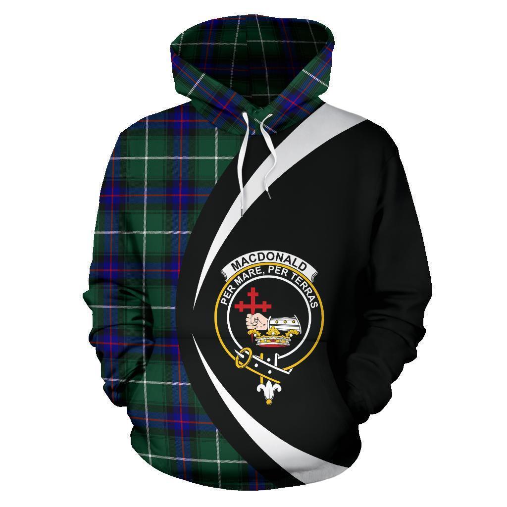 Printivon Macdonald Of The Isles Hunting Modern Tartan Crest Hoodie Circle Style