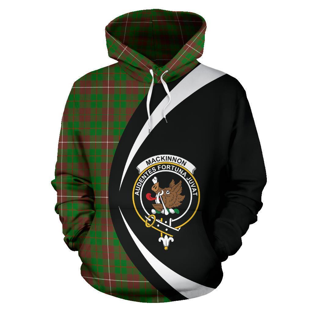 Printivon Mackinnon Hunting Modern Tartan Crest Hoodie Circle Style