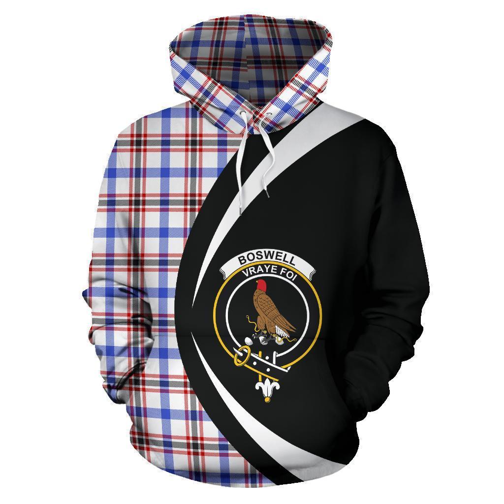 Printivon Boswell Modern Tartan Crest Hoodie Circle Style