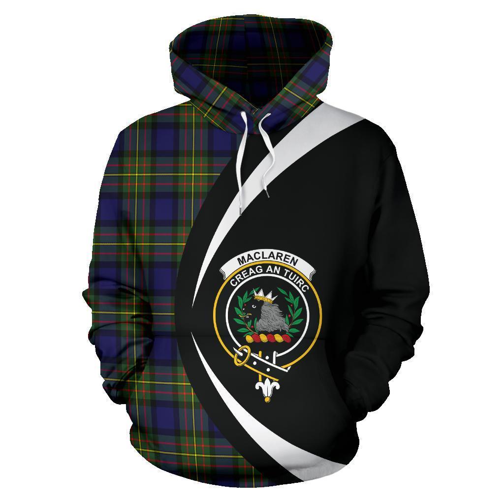 Printivon Maclaren Modern Tartan Crest Hoodie Circle Style