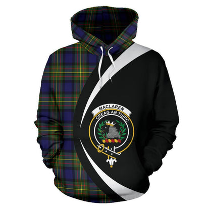 Printivon Maclaren Modern Tartan Crest Hoodie Circle Style
