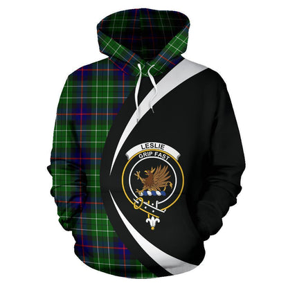 Printivon Leslie Hunting Tartan Crest Hoodie Circle Style