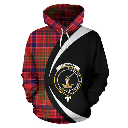 Printivon Lumsden Modern Tartan Crest Hoodie Circle Style