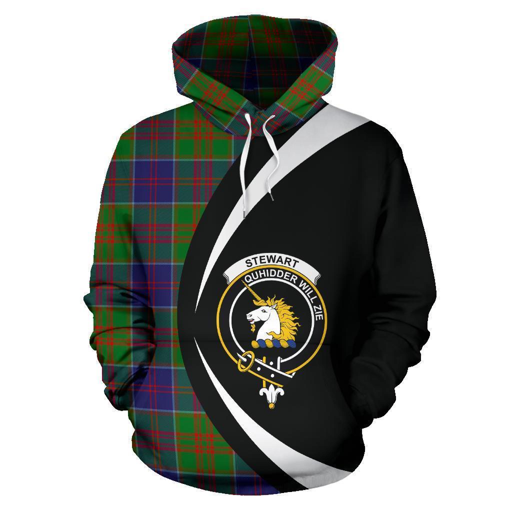 Printivon Stewart Of Appin Hunting Modern Tartan Crest Hoodie Circle Style