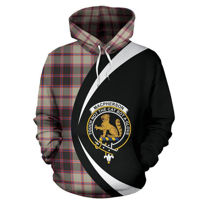 Printivon Macpherson Hunting Ancient Tartan Crest Hoodie Circle Style