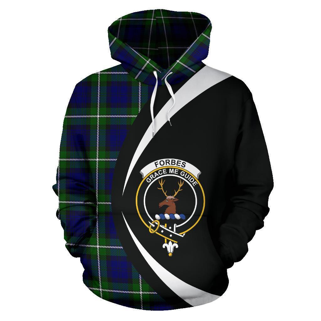 Printivon Forbes Modern Tartan Crest Hoodie Circle Style