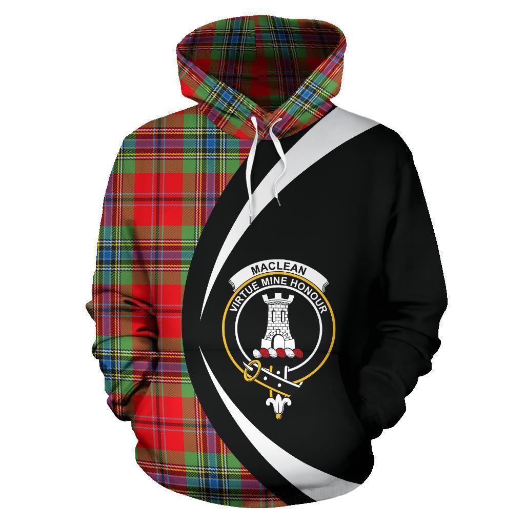 Printivon Maclean Of Duart Modern Tartan Crest Hoodie Circle Style