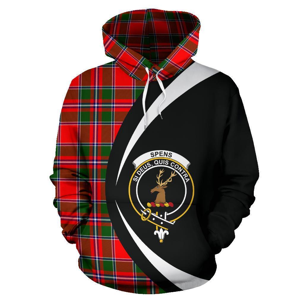 Printivon Spens Modern Tartan Crest Hoodie Circle Style