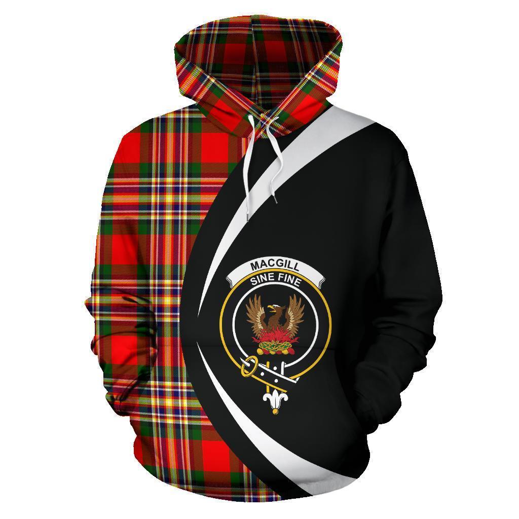 Printivon Macgill Modern Tartan Crest Hoodie Circle Style