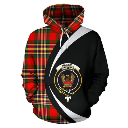 Printivon Macgill Modern Tartan Crest Hoodie Circle Style