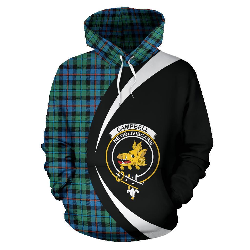 Printivon Campbell Of Cawdor Ancient Tartan Crest Hoodie Circle Style