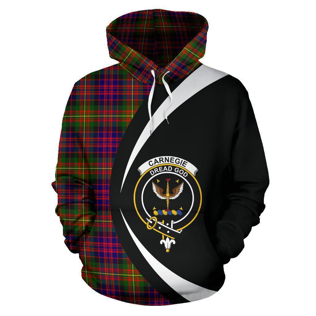 Printivon Carnegie Modern Tartan Crest Hoodie Circle Style