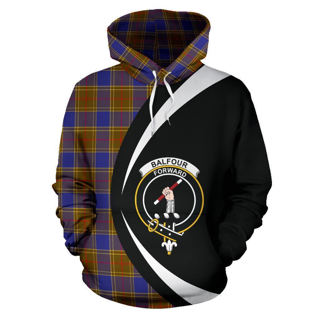Printivon Balfour Modern Tartan Crest Hoodie Circle Style