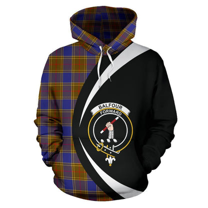 Printivon Balfour Modern Tartan Crest Hoodie Circle Style
