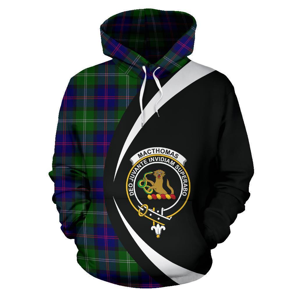 Printivon Macthomas Modern Tartan Crest Hoodie Circle Style